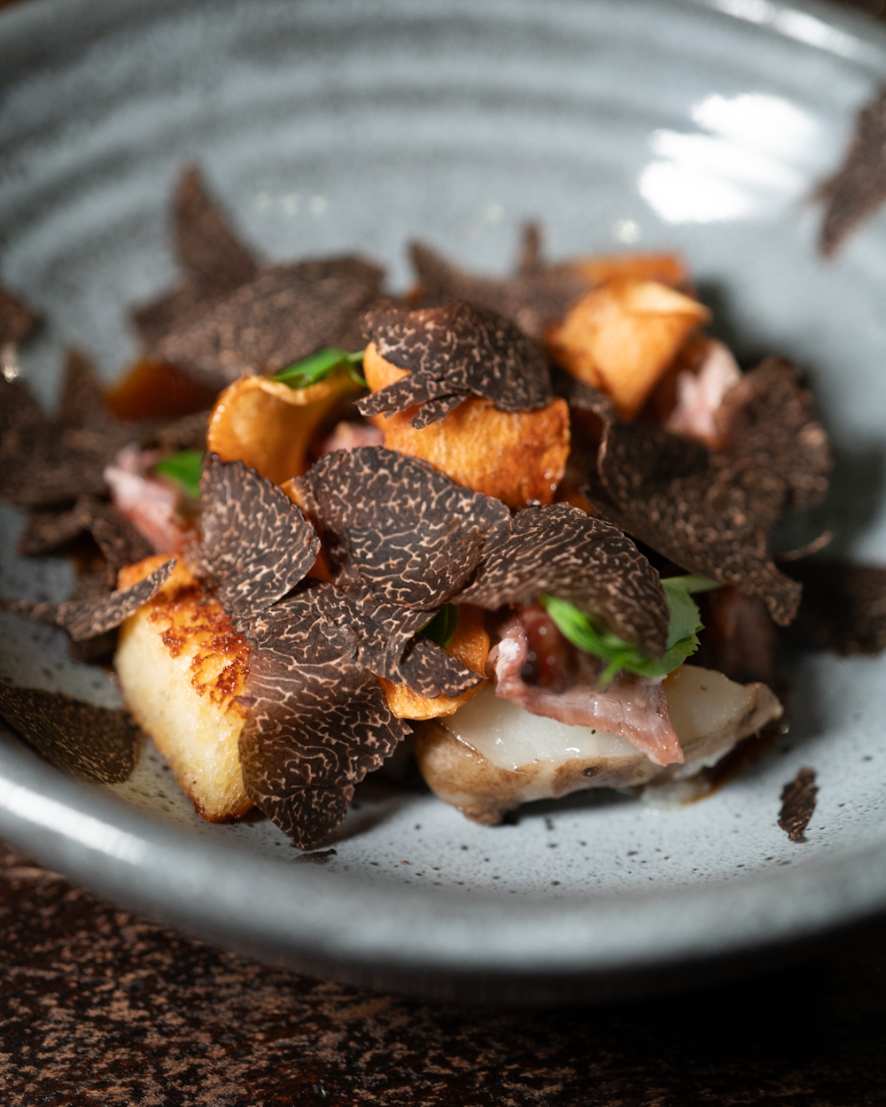 confit duck and egg yolk
