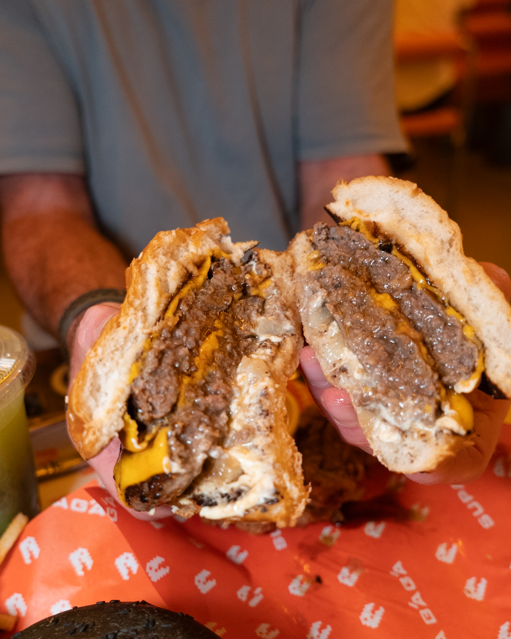 Wagyu Double Cheese Burger at SUPA Baga in Southbank